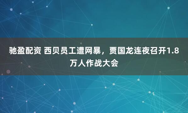驰盈配资 西贝员工遭网暴，贾国龙连夜召开1.8万人作战大会