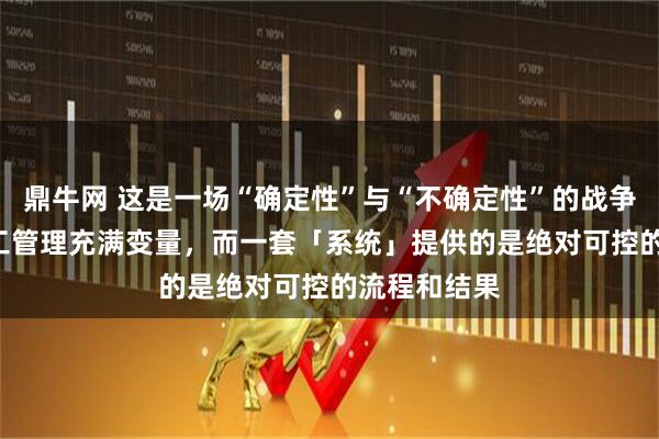 鼎牛网 这是一场“确定性”与“不确定性”的战争 ——你的手工管理充满变量，而一套「系统」提供的是绝对可控的流程和结果