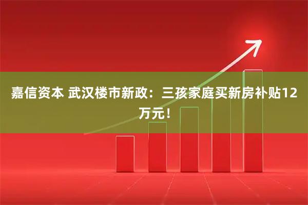 嘉信资本 武汉楼市新政：三孩家庭买新房补贴12万元！