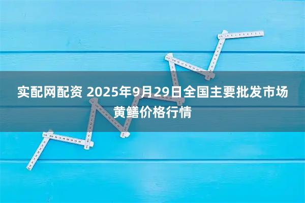 实配网配资 2025年9月29日全国主要批发市场黄鳝价格行情